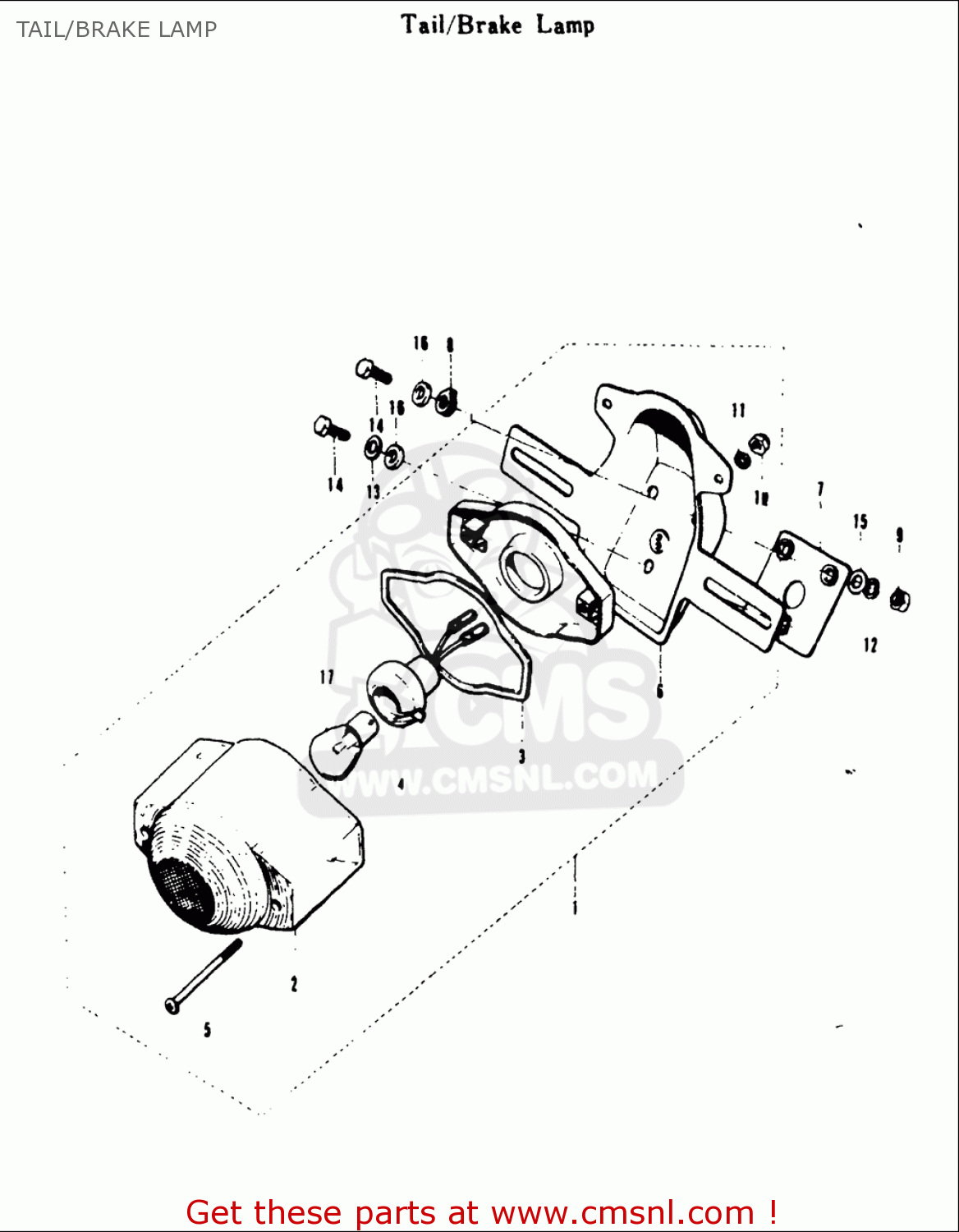 TAIL/BRAKE LAMP T20 TC250 SCRAMBLER 1969 USA (E03)