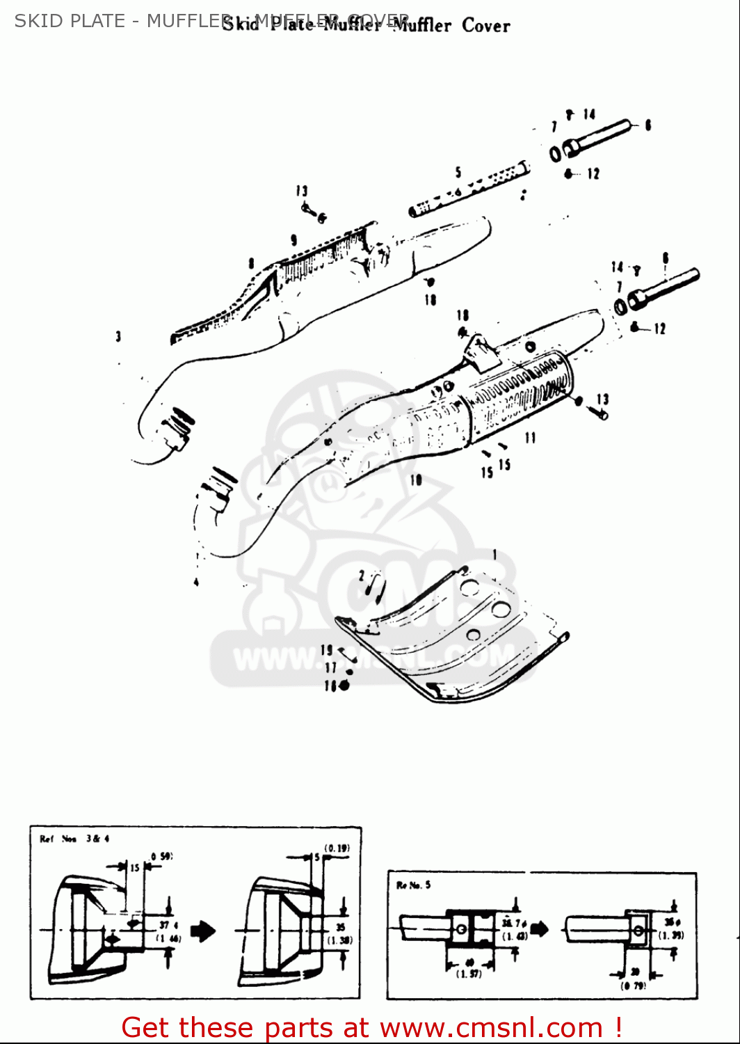 SKID PLATE - MUFFLER - MUFFLER COVER T20 TC250 SCRAMBLER 1969 USA (E03)