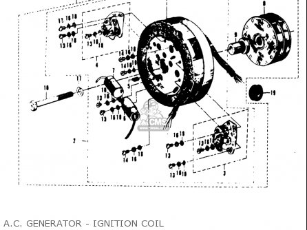 A.C. GENERATOR - IGNITION COIL - T20 TC250 SCRAMBLER 1969 USA (E03)