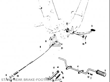 STAND-REAR BRAKE-FOOTREST BAR - T20 TC250 SCRAMBLER 1969 USA (E03)