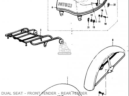 DUAL SEAT - FRONT FENDER - REAR FENDER - T20 TC250 SCRAMBLER 1969 USA (E03)
