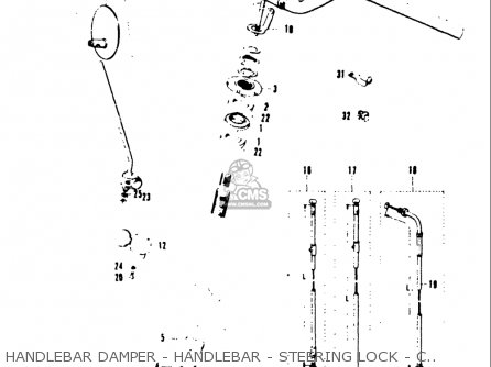 HANDLEBAR DAMPER - HANDLEBAR - STEERING LOCK - CABLES - STEERING - T20 TC250 SCRAMBLER 1969 USA (E03)