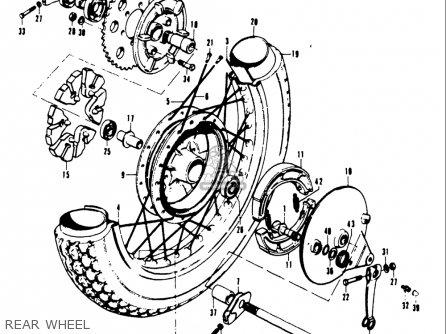 REAR WHEEL - T20 TC250 SCRAMBLER 1969 USA (E03)