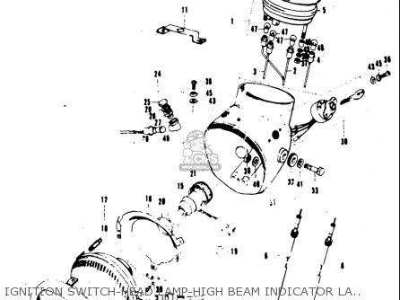 IGNITION SWITCH-HEAD LAMP-HIGH BEAM INDICATOR LAMP - COMBINATION - T20 TC250 SCRAMBLER 1969 USA (E03)