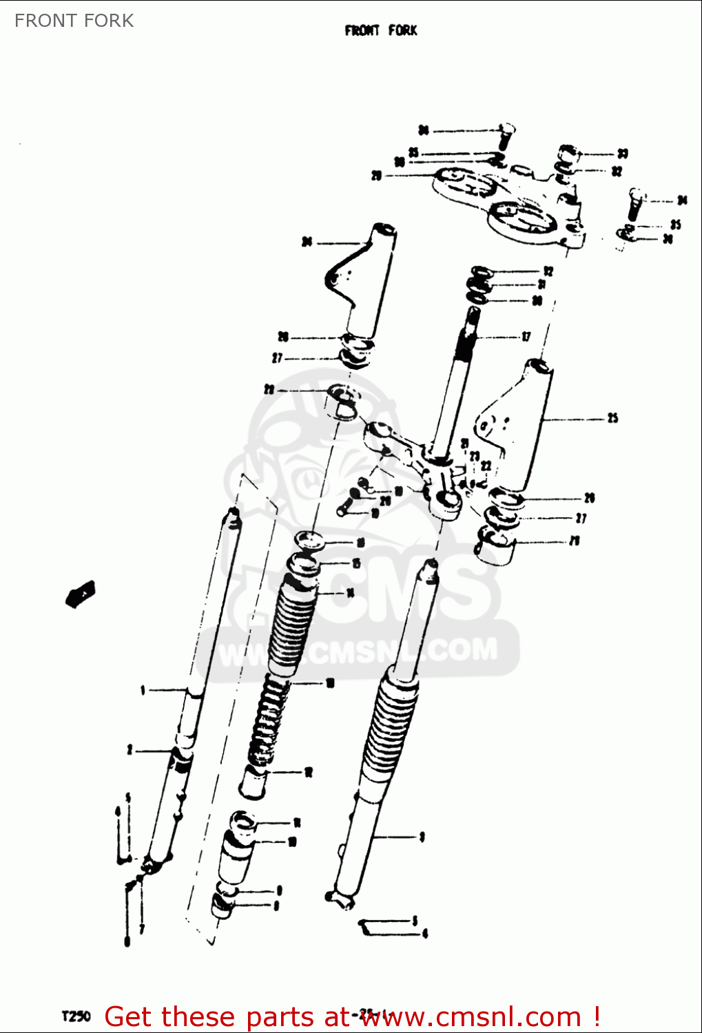 FRONT FORK T250IIR 1972 (J) USA (E03)