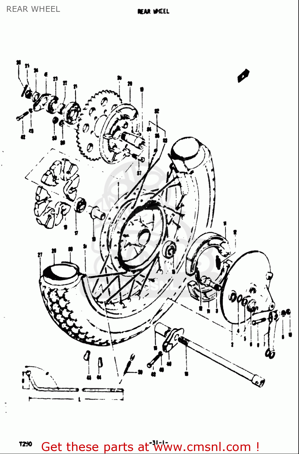 REAR WHEEL T250IIR 1972 (J) USA (E03)