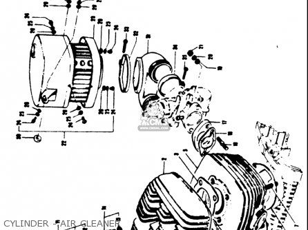 CYLINDER - AIR CLEANER - T250IIR 1972 (J) USA (E03)
