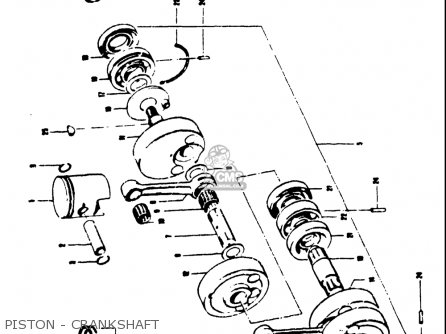 PISTON - CRANKSHAFT - T250IIR 1972 (J) USA (E03)
