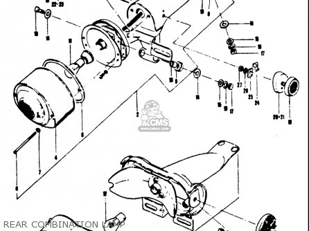REAR COMBINATION LAMP - T250IIR 1972 (J) USA (E03)