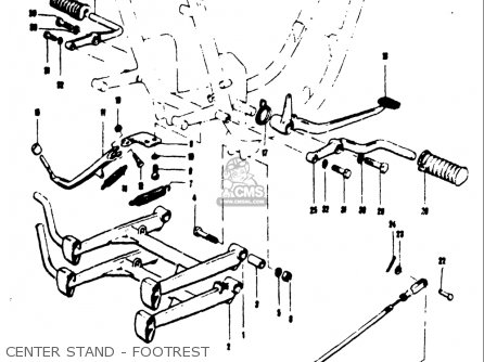 CENTER STAND - FOOTREST - T250IIR 1972 (J) USA (E03)