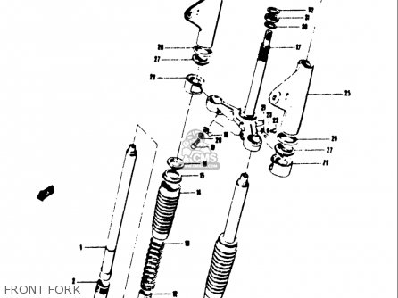 FRONT FORK - T250IIR 1972 (J) USA (E03)