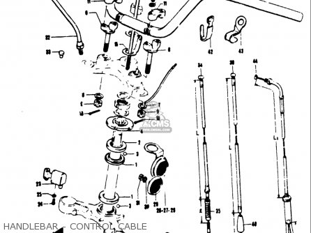 HANDLEBAR - CONTROL CABLE - T250IIR 1972 (J) USA (E03)