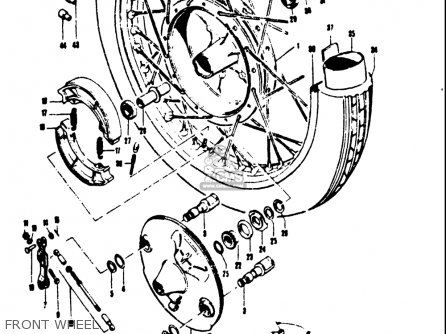 FRONT WHEEL - T250IIR 1972 (J) USA (E03)