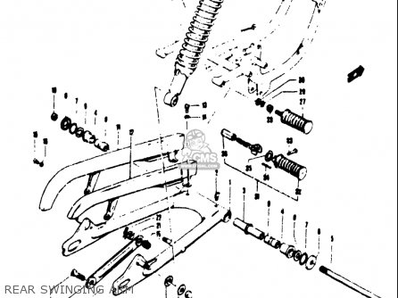 REAR SWINGING ARM - T250IIR 1972 (J) USA (E03)