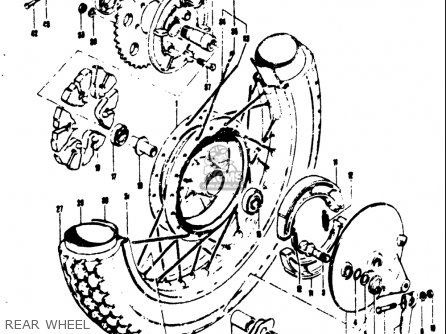 REAR WHEEL - T250IIR 1972 (J) USA (E03)