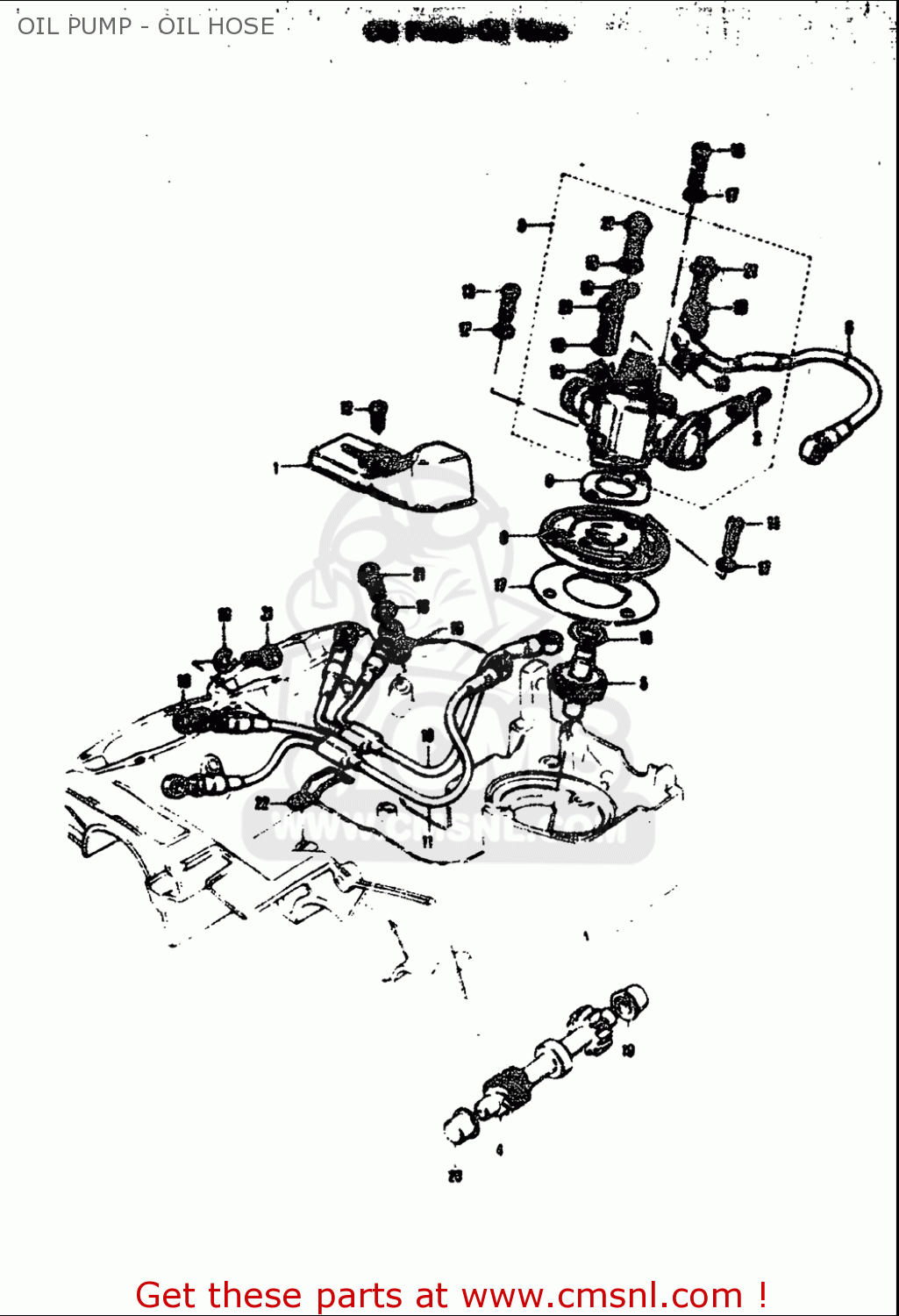 OIL PUMP - OIL HOSE T305 TC305 1969 USA (E03)