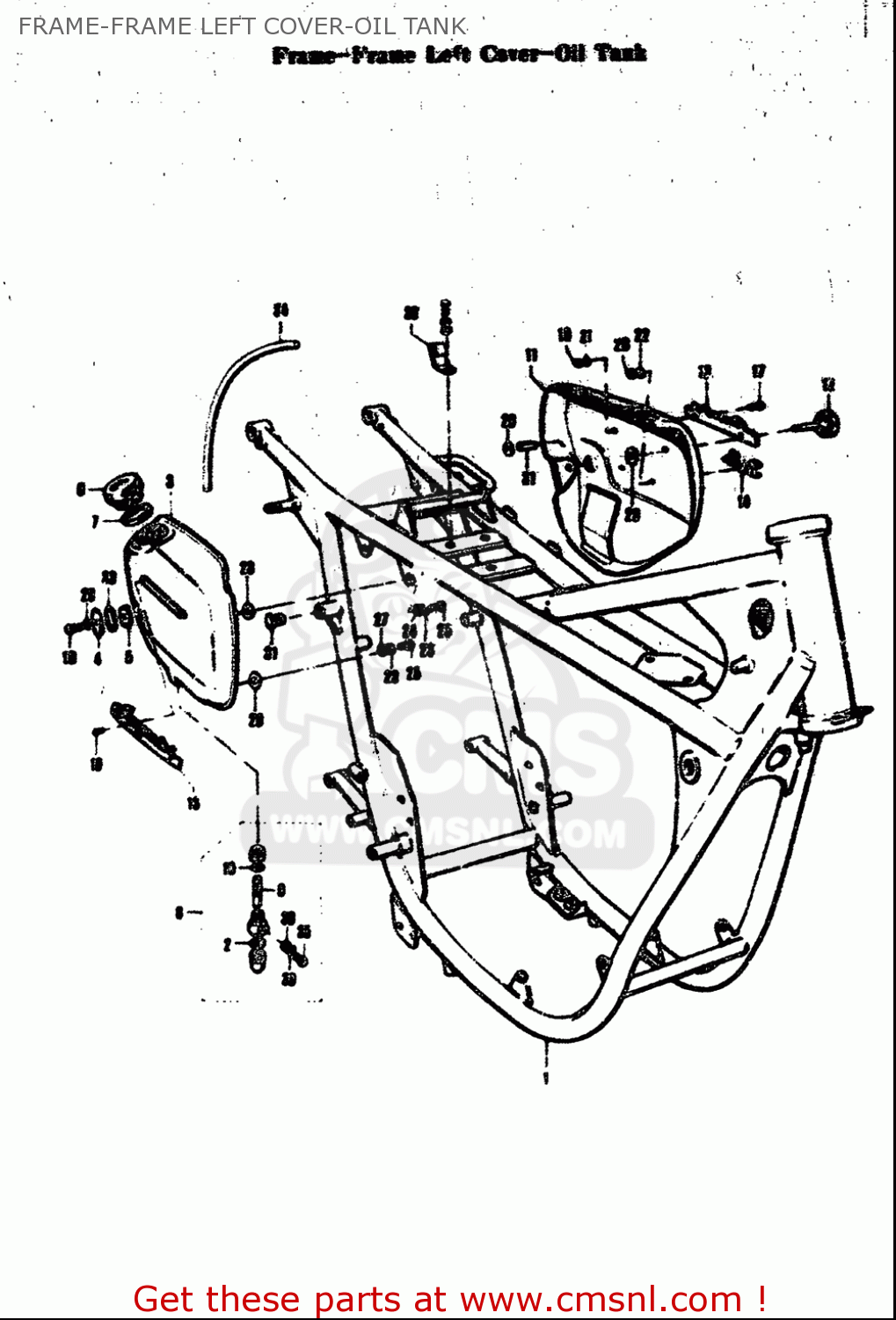 FRAME-FRAME LEFT COVER-OIL TANK T305 TC305 1969 USA (E03)