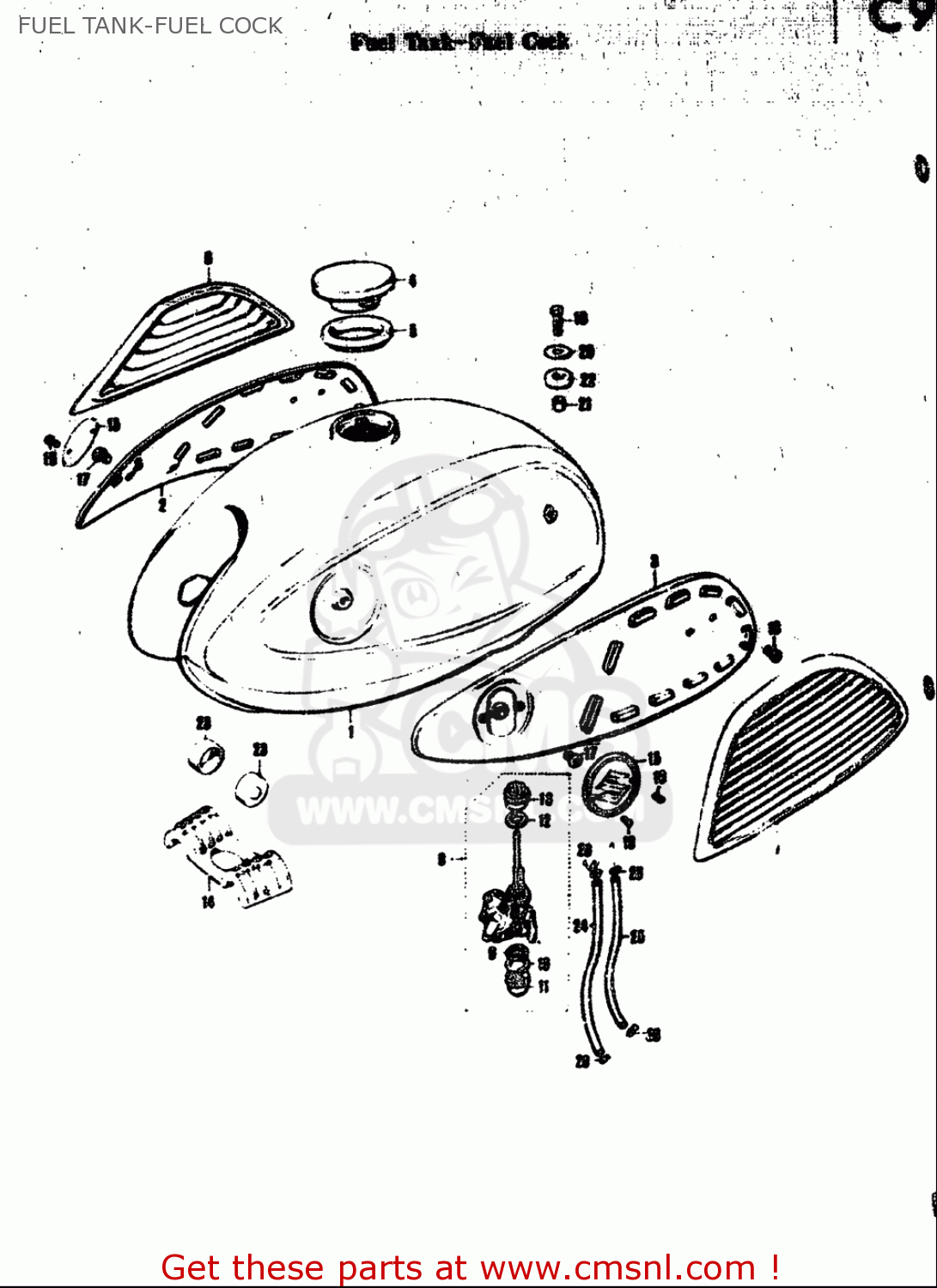 FUEL TANK-FUEL COCK T305 TC305 1969 USA (E03)