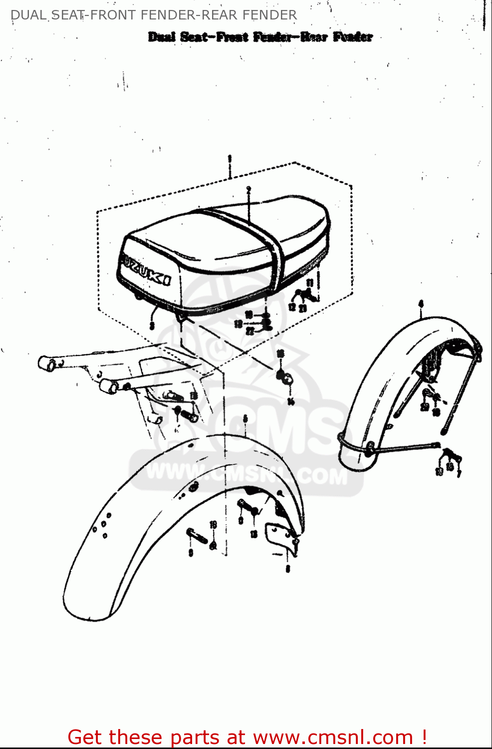 DUAL SEAT-FRONT FENDER-REAR FENDER T305 TC305 1969 USA (E03)