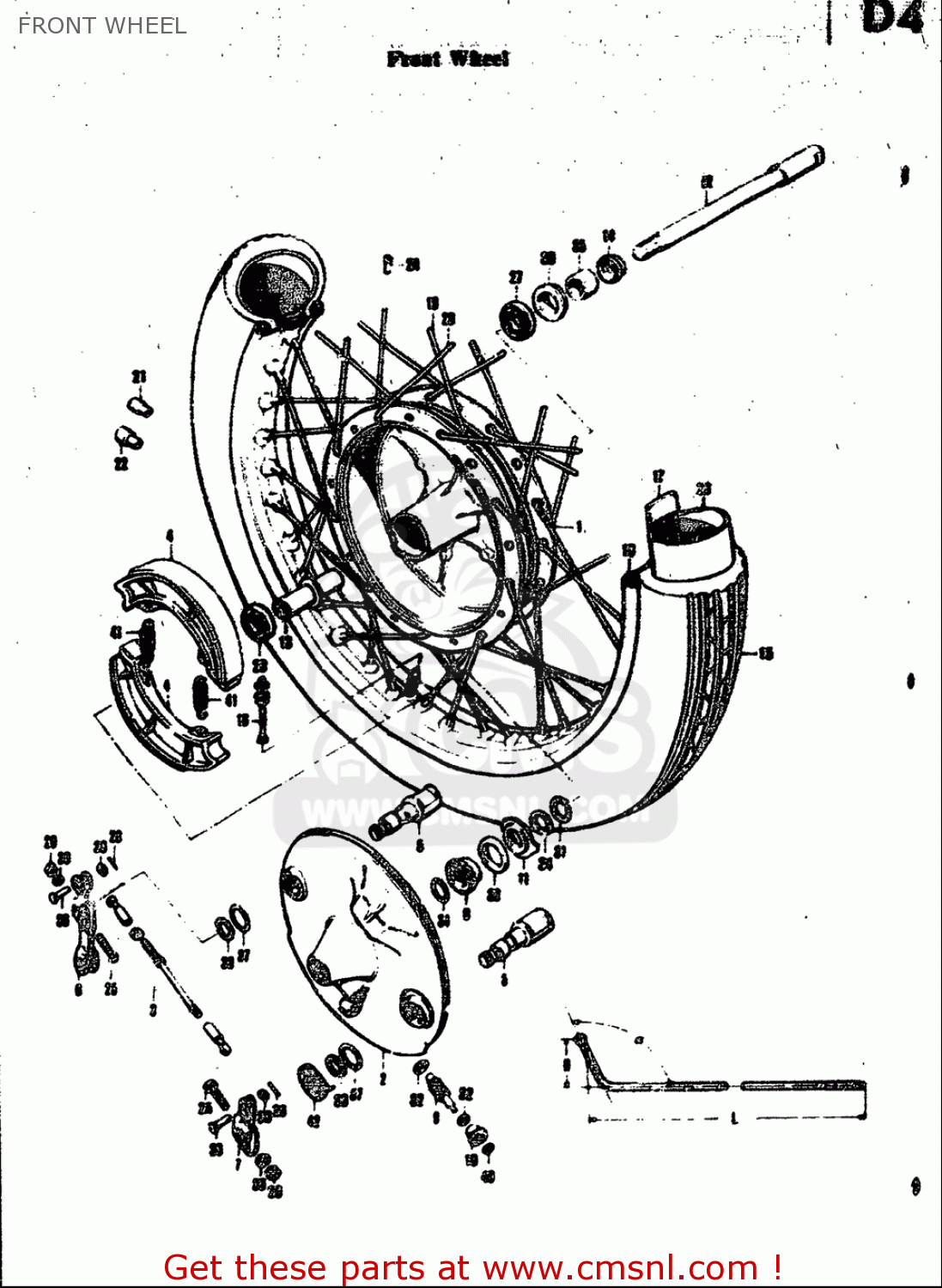 FRONT WHEEL T305 TC305 1969 USA (E03)
