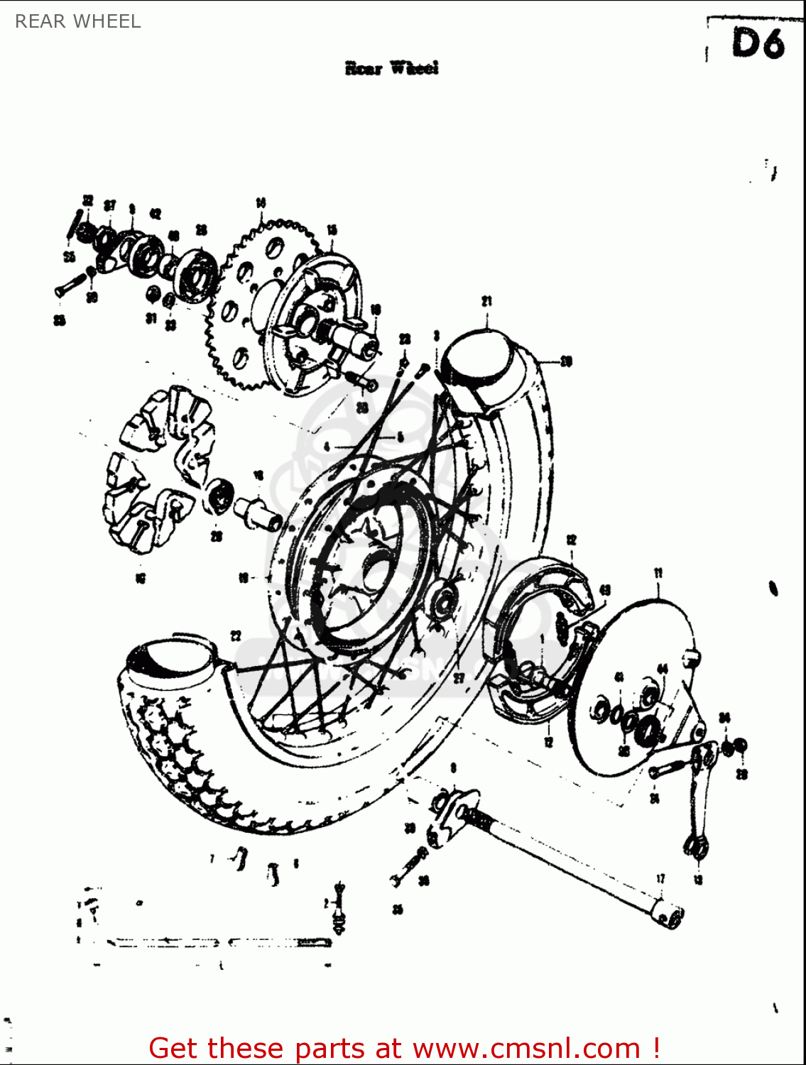 REAR WHEEL T305 TC305 1969 USA (E03)