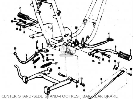 CENTER STAND-SIDE STAND-FOOTREST BAR-REAR BRAKE - T305 TC305 1969 USA (E03)