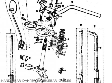 HANDLEBAR DAMPER-HANDLEBAR-CABLES - T305 TC305 1969 USA (E03)