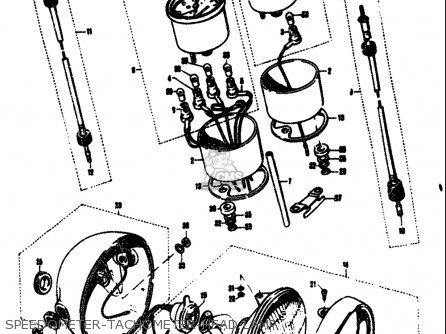 SPEEDOMETER-TACHOMETER-HEAD LAMP - T305 TC305 1969 USA (E03)