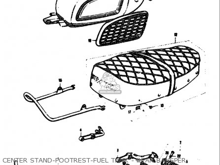 CENTER STAND-FOOTREST-FUEL TANK - REAR BANSPER - T305 TC305 1969 USA (E03)