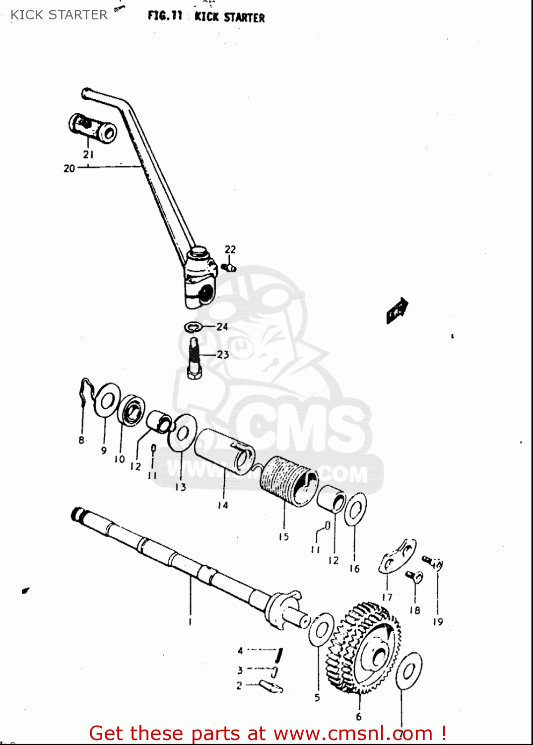 KICK STARTER T350 1969 1970 1971 1972 (?) (?) (R) (J) USA (E03)