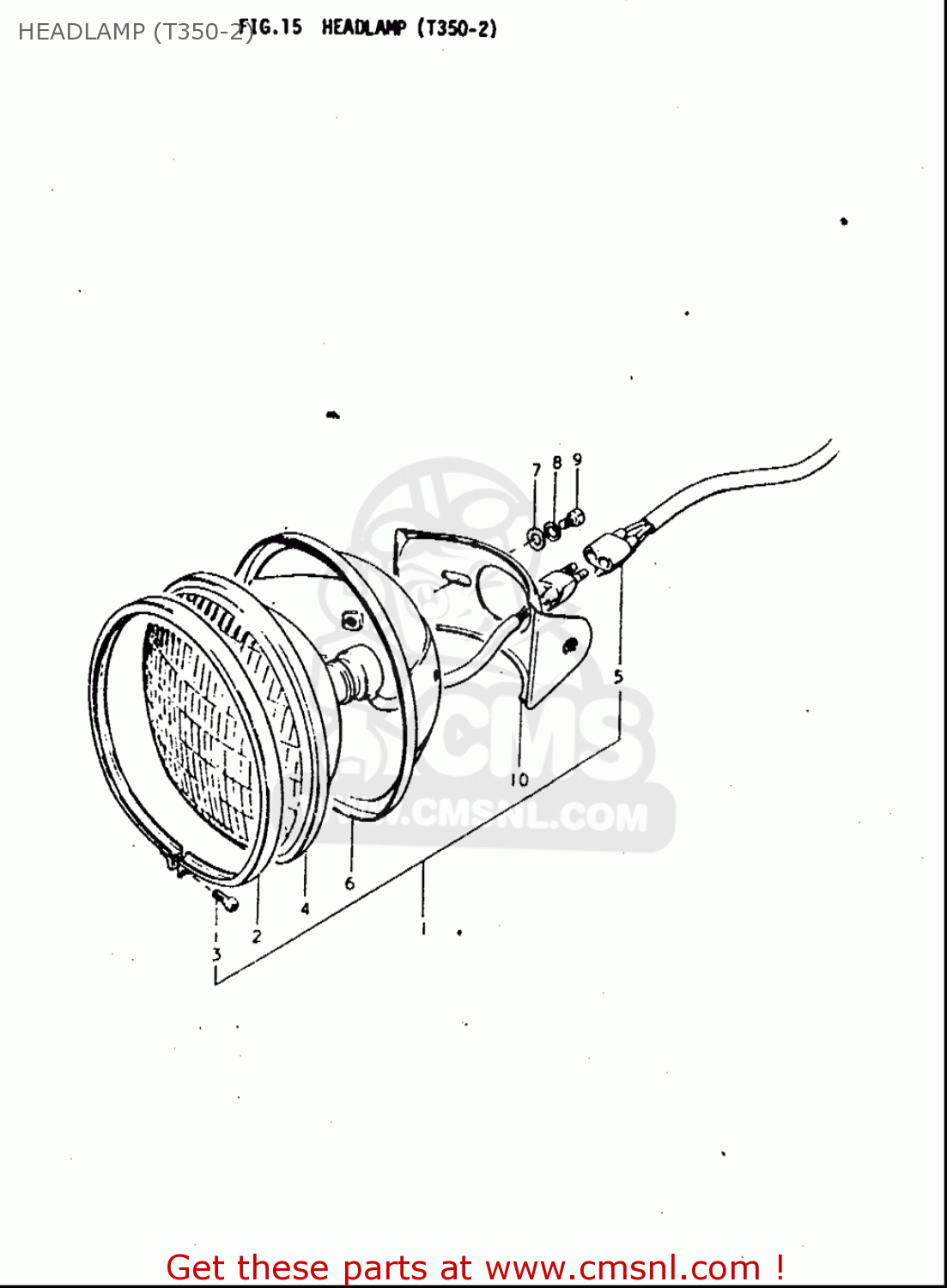 HEADLAMP (T350-2) T350 1969 1970 1971 1972 (?) (?) (R) (J) USA (E03)