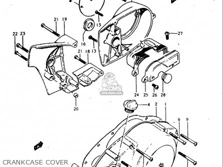 CRANKCASE COVER - T350 1969 1970 1971 1972 (?) (?) (R) (J) USA (E03)