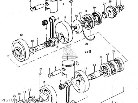 PISTON - CRANKSHAFT - T350 1969 1970 1971 1972 (?) (?) (R) (J) USA (E03)