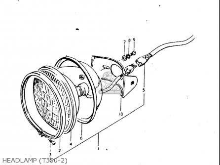 HEADLAMP (T350-2) - T350 1969 1970 1971 1972 (?) (?) (R) (J) USA (E03)