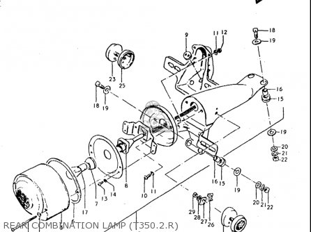 REAR COMBINATION LAMP (T350.2.R) - T350 1969 1970 1971 1972 (?) (?) (R) (J) USA (E03)