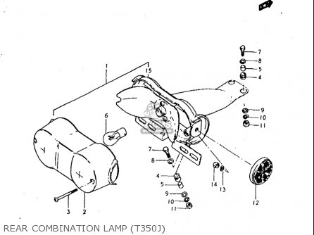 REAR COMBINATION LAMP (T350J) - T350 1969 1970 1971 1972 (?) (?) (R) (J) USA (E03)