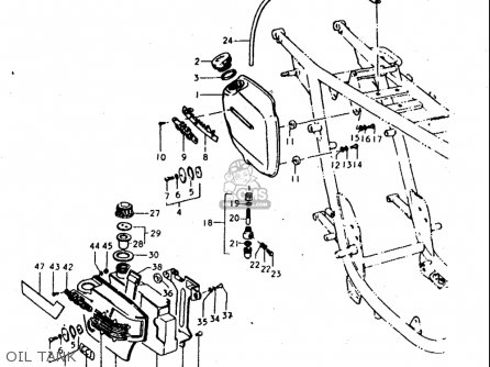 OIL TANK - T350 1969 1970 1971 1972 (?) (?) (R) (J) USA (E03)