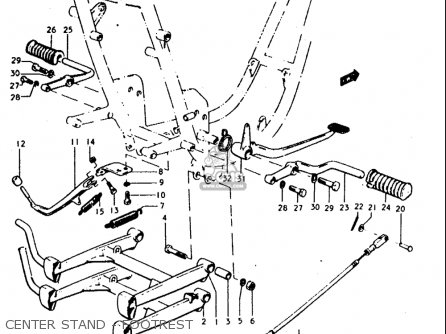 CENTER STAND - FOOTREST - T350 1969 1970 1971 1972 (?) (?) (R) (J) USA (E03)