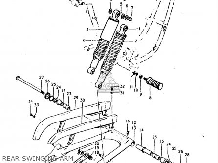 REAR SWINGING ARM - T350 1969 1970 1971 1972 (?) (?) (R) (J) USA (E03)