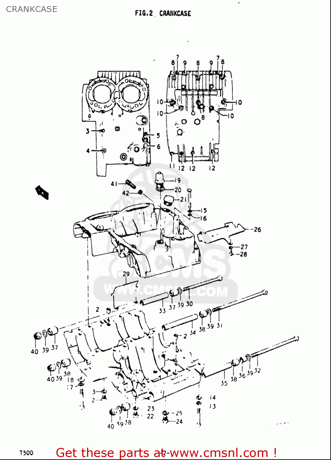CRANKCASE T500 1968 1969 1970 USA (E03)