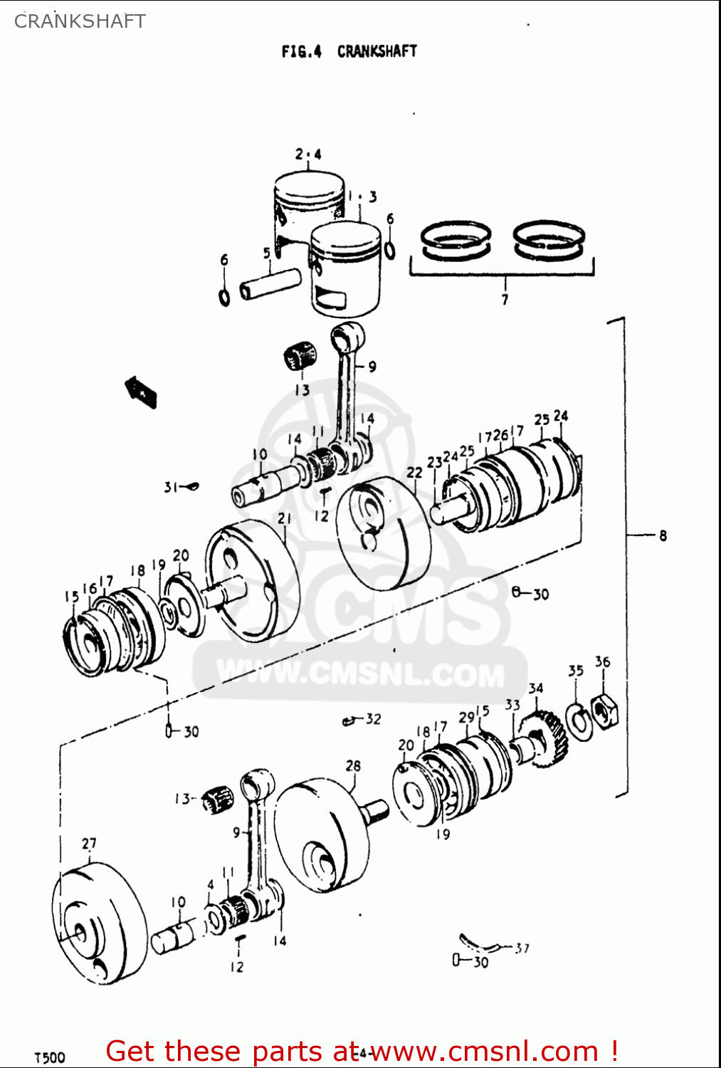 CRANKSHAFT T500 1968 1969 1970 USA (E03)