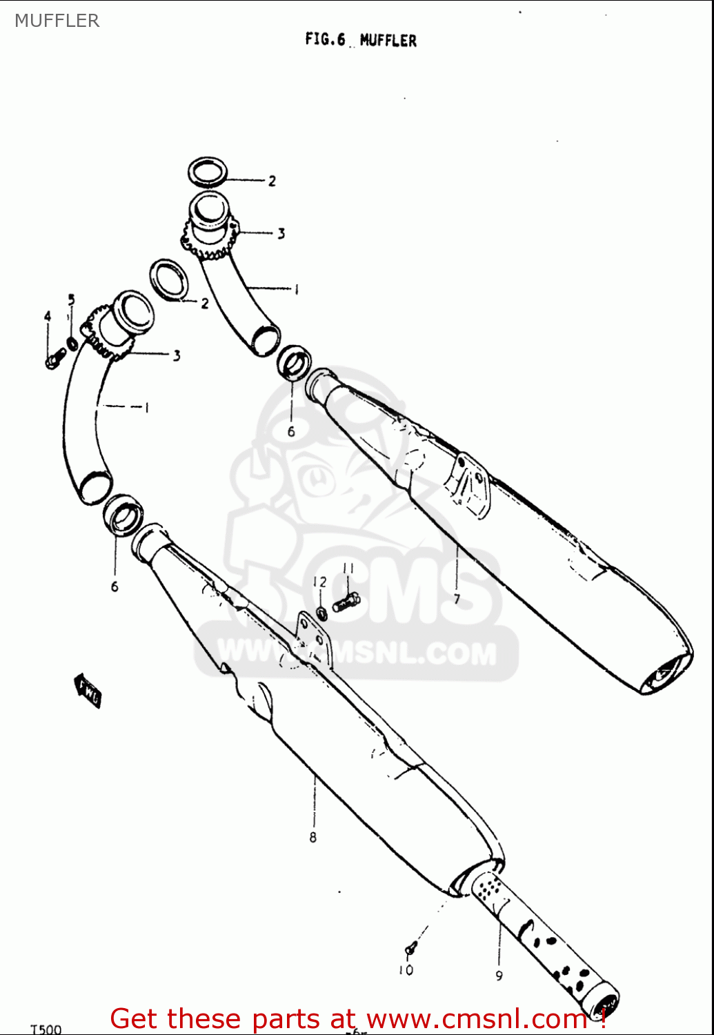 MUFFLER T500 1968 1969 1970 USA (E03)