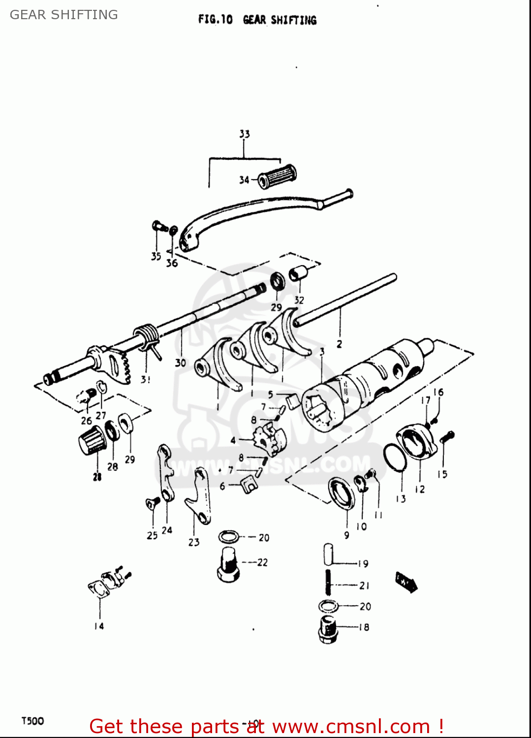 GEAR SHIFTING T500 1968 1969 1970 USA (E03)
