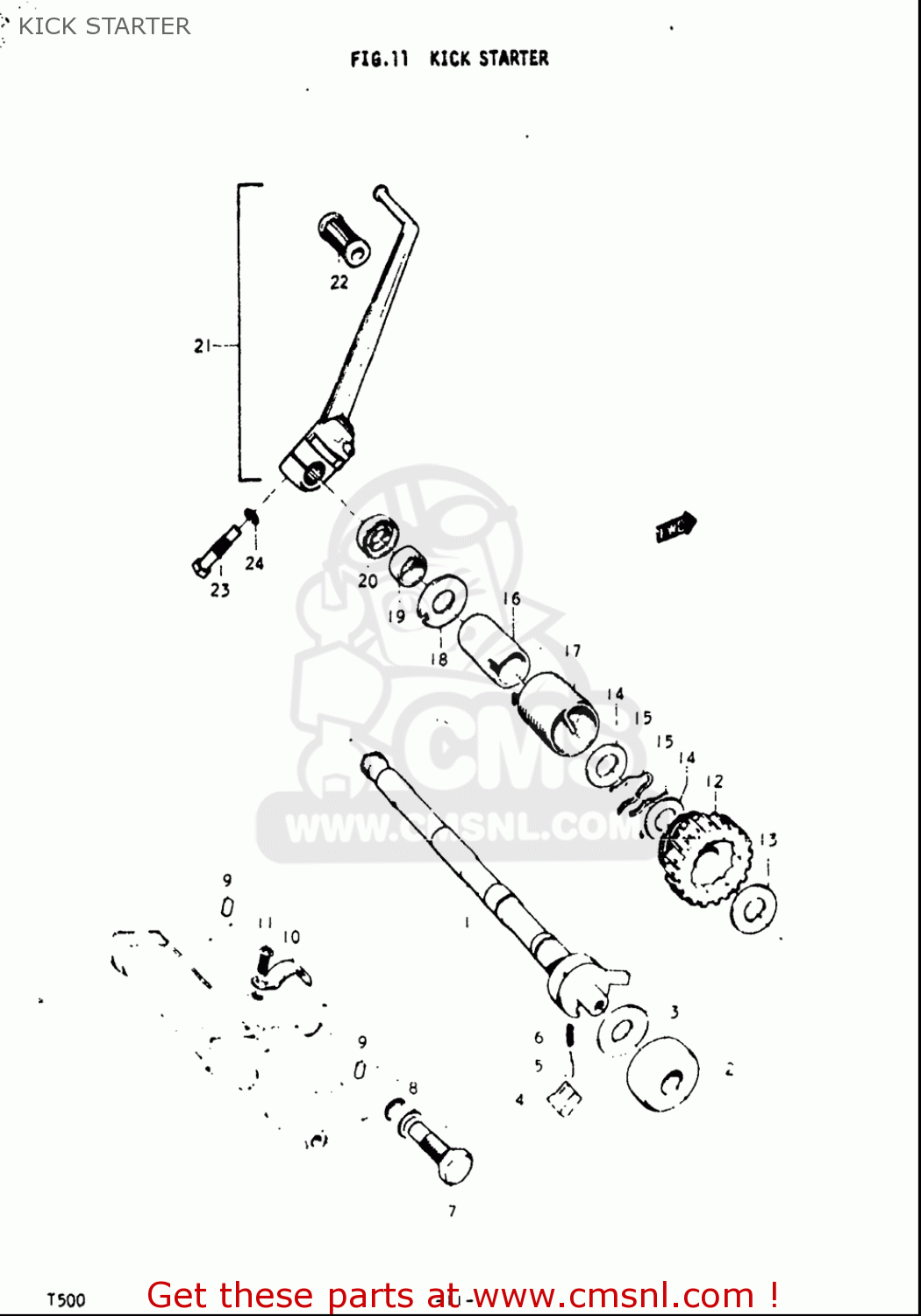 KICK STARTER T500 1968 1969 1970 USA (E03)