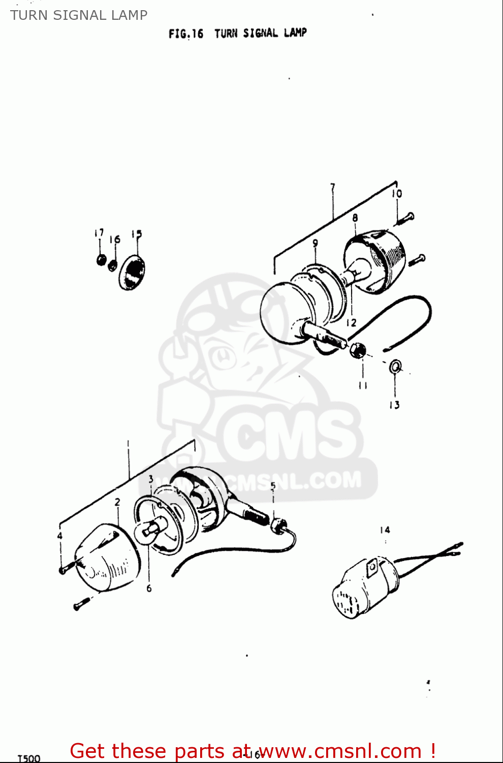 TURN SIGNAL LAMP T500 1968 1969 1970 USA (E03)