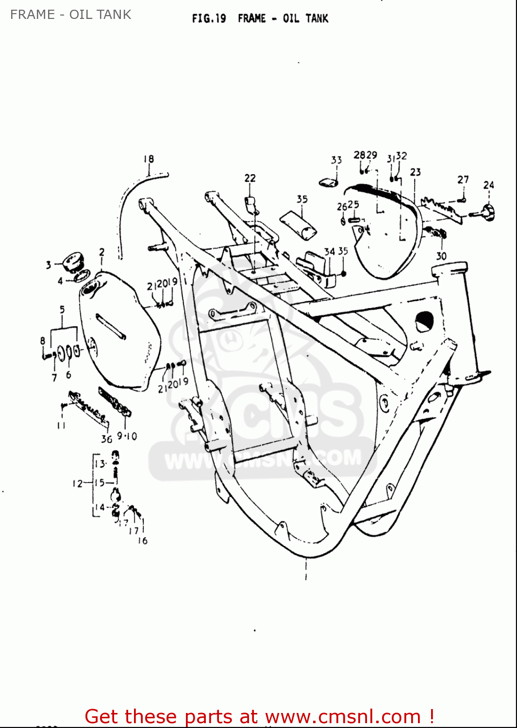 FRAME - OIL TANK T500 1968 1969 1970 USA (E03)