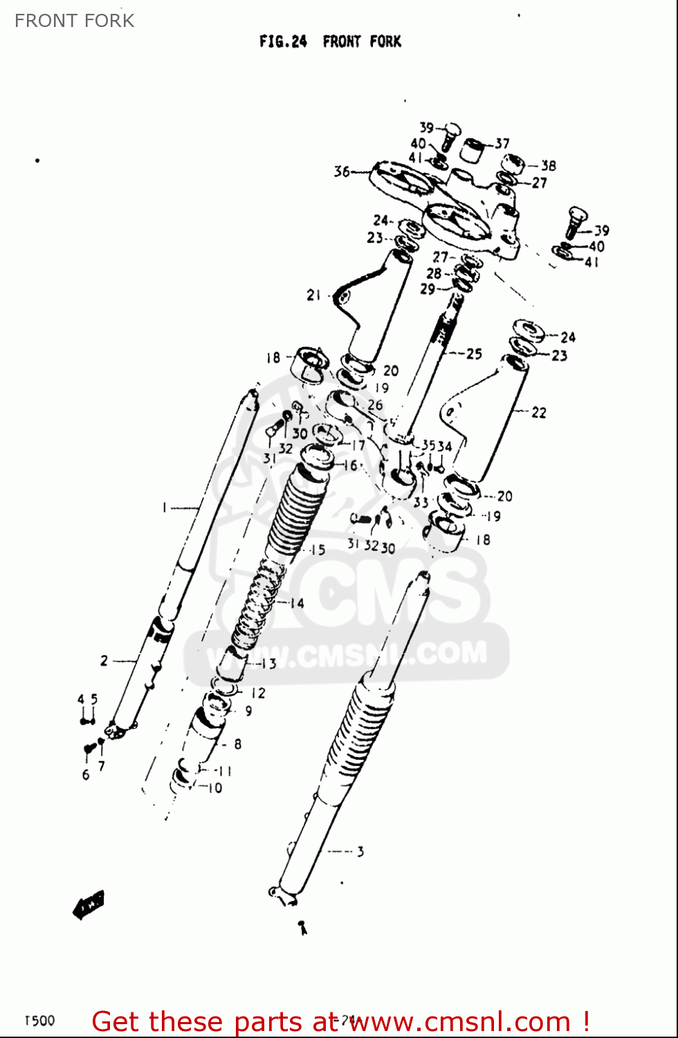 FRONT FORK T500 1968 1969 1970 USA (E03)