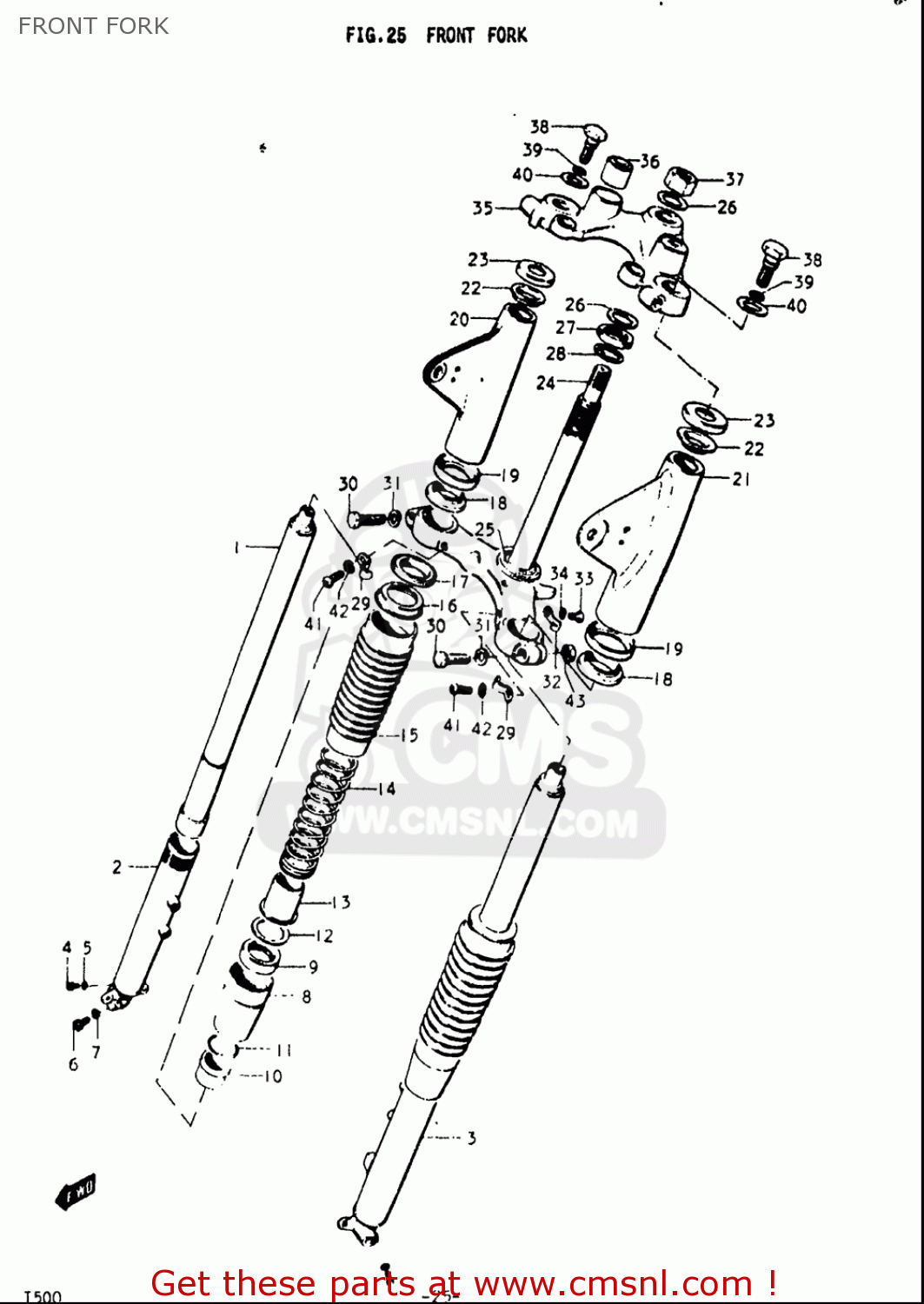 FRONT FORK T500 1968 1969 1970 USA (E03)