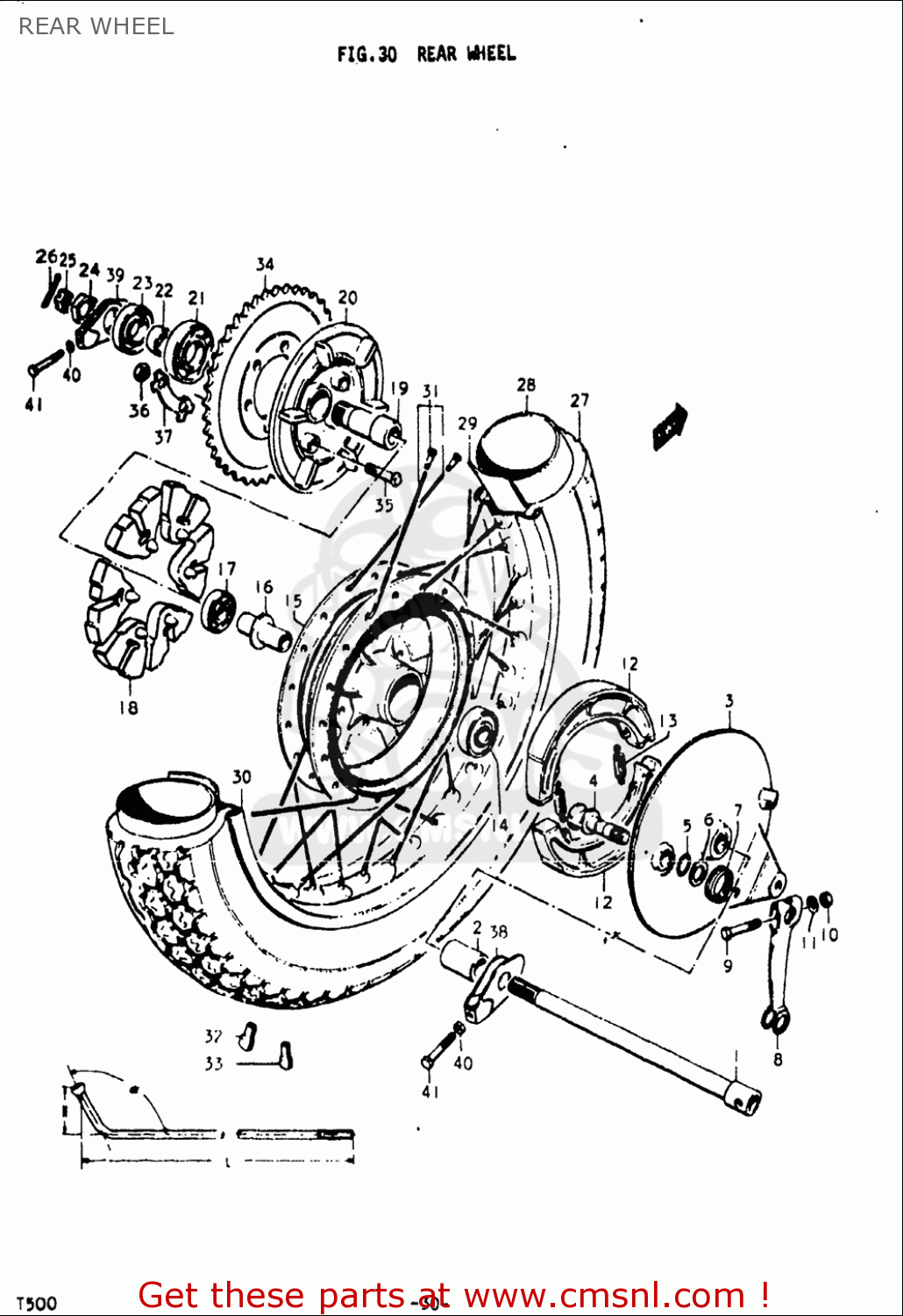 REAR WHEEL T500 1968 1969 1970 USA (E03)