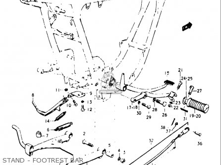 STAND - FOOTREST BAR - T500 1968 1969 1970 USA (E03)